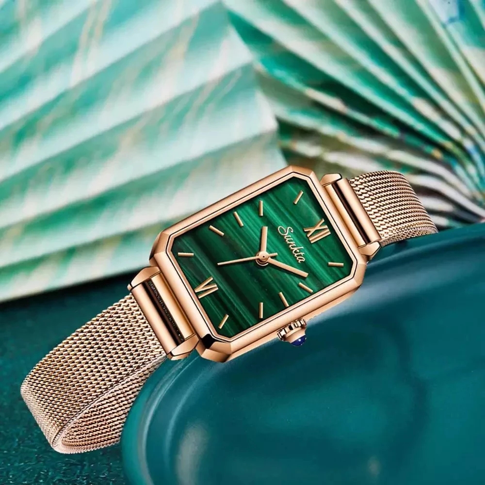 2021 High quality Women Watch Luxury Brand Fashion Casual Ladies Quartz Wristwatch Rose Gold Stainless Steel Mesh