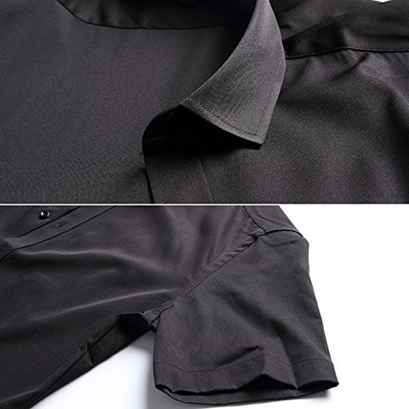 2021 High quality Men's Elastic Bamboo Fiber Dress Shirts Summer New Short Sleeve Shirt Men Business Work Shirt