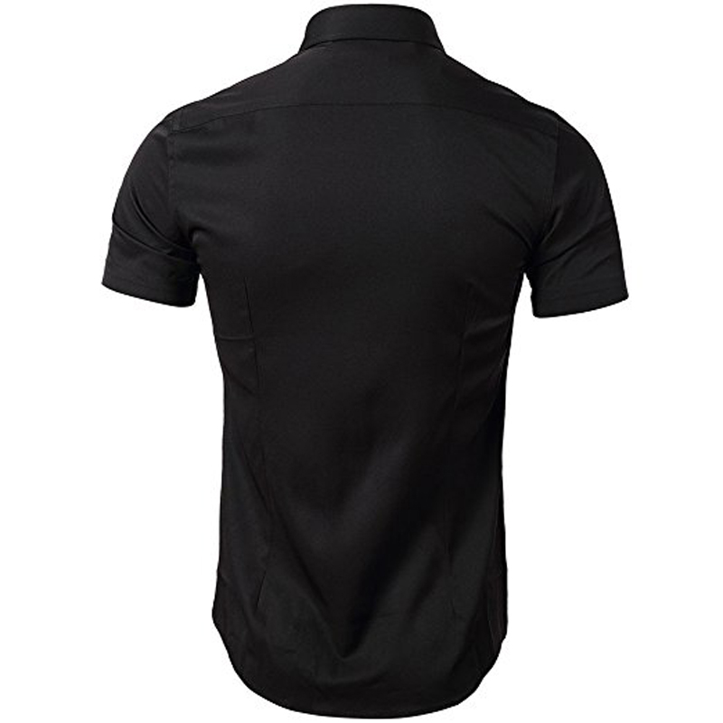 2021 High quality Men's Elastic Bamboo Fiber Dress Shirts Summer New Short Sleeve Shirt Men Business Work Shirt