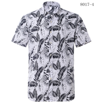 2021 High quality 100% Cotton Hawaiian Printed Men's Shirt US Size Regular Fit Short Sleeve Beach Blouse