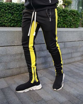 2021 High quality Mens Pants Fitness Men Sportswear Tracksuit Bottoms Skinny pants Casual Trousers Stripe Track Pants
