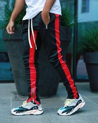 2021 High quality Mens Pants Fitness Men Sportswear Tracksuit Bottoms Skinny pants Casual Trousers Stripe Track Pants