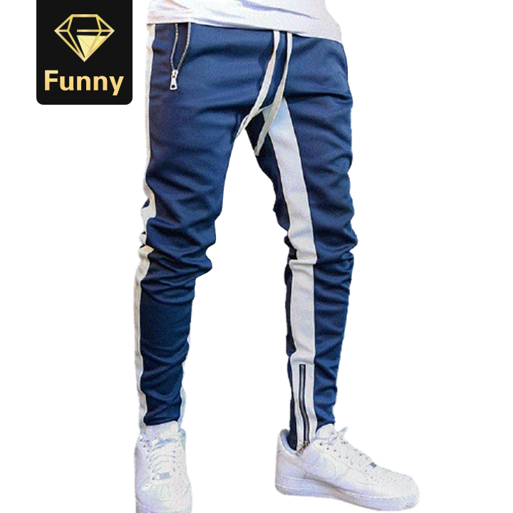 2021 High quality Mens Pants Fitness Men Sportswear Tracksuit Bottoms Skinny pants Casual Trousers Stripe Track Pants