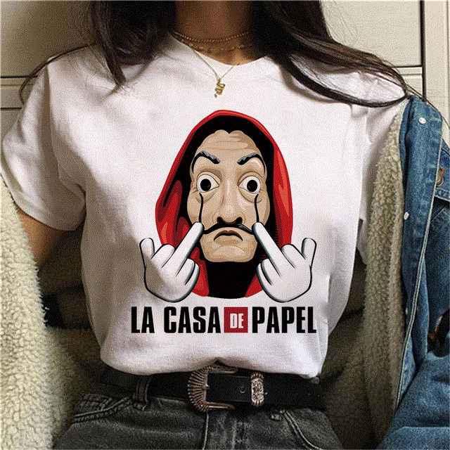 2021 High quality La Casa De Papel Tshirt Money Heist Tees TV Series T Shirt Women T Short Sleeve House of Paper Funny Female T-Shirt Tops