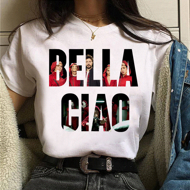 2021 High quality La Casa De Papel Tshirt Money Heist Tees TV Series T Shirt Women T Short Sleeve House of Paper Funny Female T-Shirt Tops