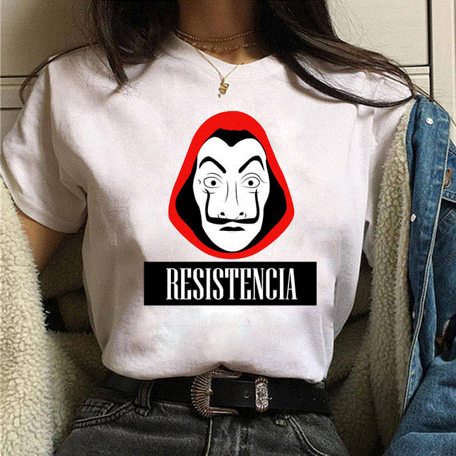 2021 High quality La Casa De Papel Tshirt Money Heist Tees TV Series T Shirt Women T Short Sleeve House of Paper Funny Female T-Shirt Tops