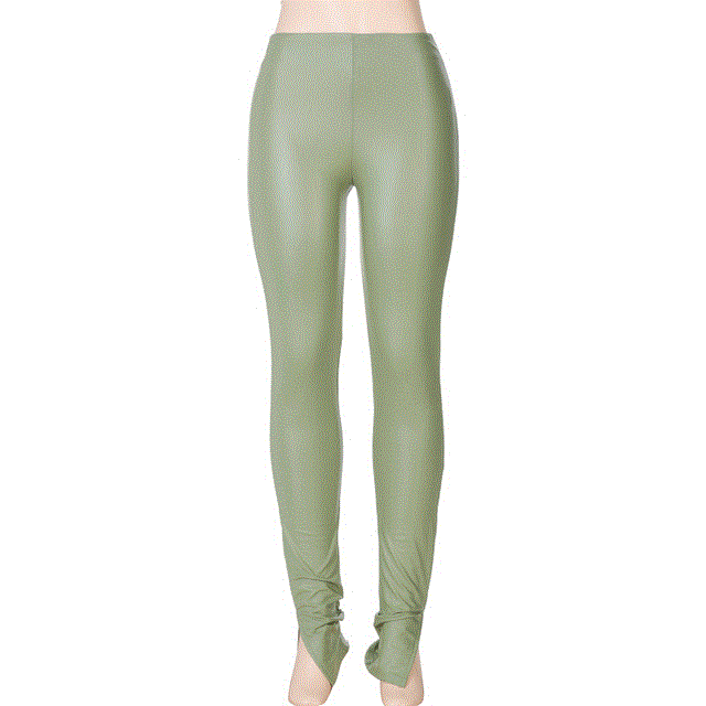 2021 High quality Simenual Skinny Mid Waist Faux PU Leather Pencil Pants Side Slit Women Fall  Fashion Clothing Long Bodycon Trousers Clubwear