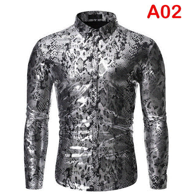 2021 High quality Gold Zebra Print Disco Shirt  Brand New Slim Fit Long Sleeve Mens Dress Shirts