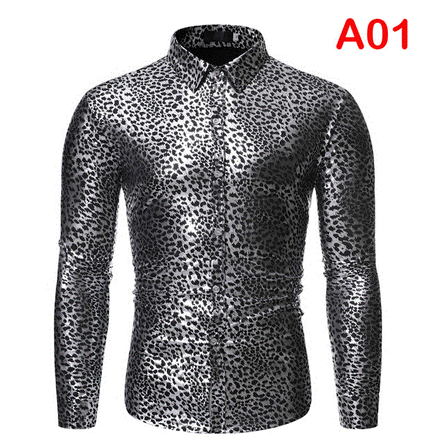 2021 High quality Gold Zebra Print Disco Shirt  Brand New Slim Fit Long Sleeve Mens Dress Shirts