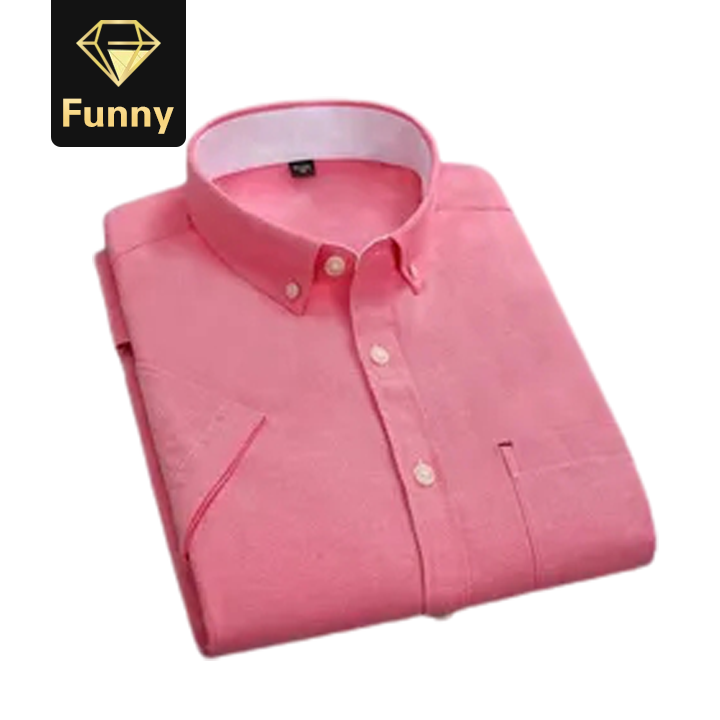 2021 High quality Men Fabric Shirts Turn Down Collar Front Button Short Sleeve Summer Shirts