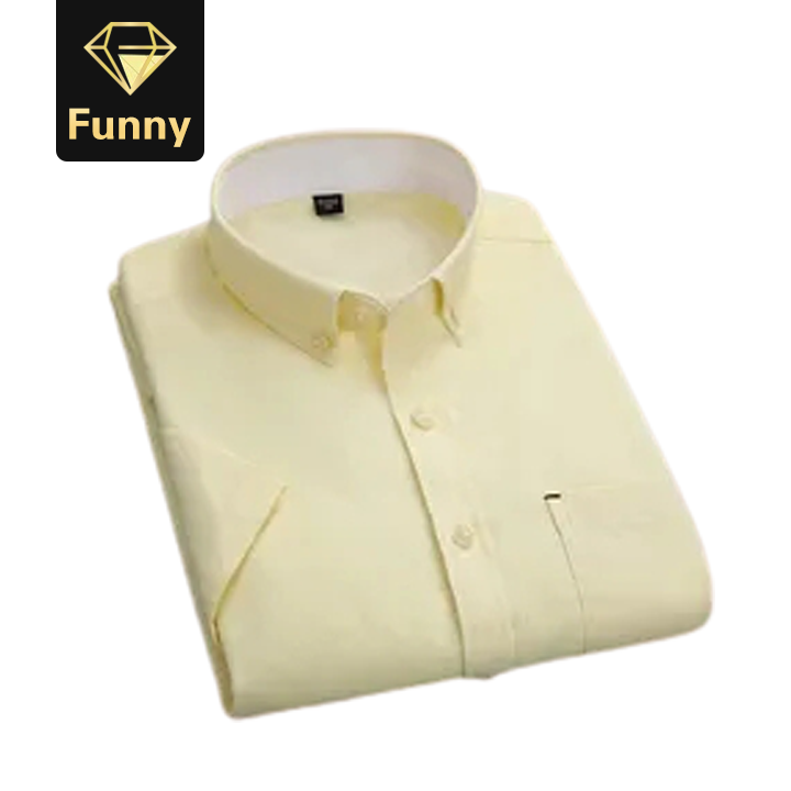 2021 High quality Men Fabric Shirts Turn Down Collar Front Button Short Sleeve Summer Shirts