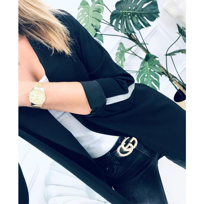 2021 High quality Long Sleeve Office Jacket Suit V Neck  Women's Coat Autumn Slim Female Outerwear Elegant Ladies Coat