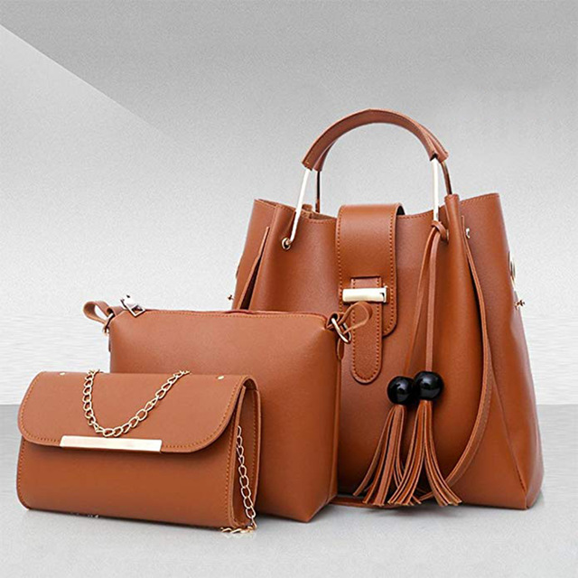 2021 High quality 4pcs Woman Bag Female Purse and Handbag Four-Piece Shoulder Bag Tote Messenger Purse Bag Female Tote