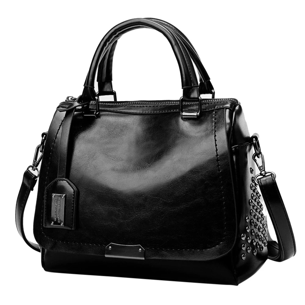 2021 High quality Women Solid Rivet Cover Bag Messenger Bag Totes Large Capacity Handbags Feminina Main Femme