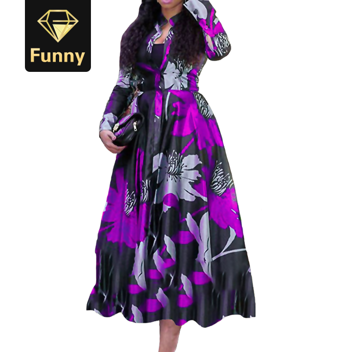 2021 High quality Dresses for Women  Dress Plus Size Dashiki Print Long Africa Dress  Clothes Robe