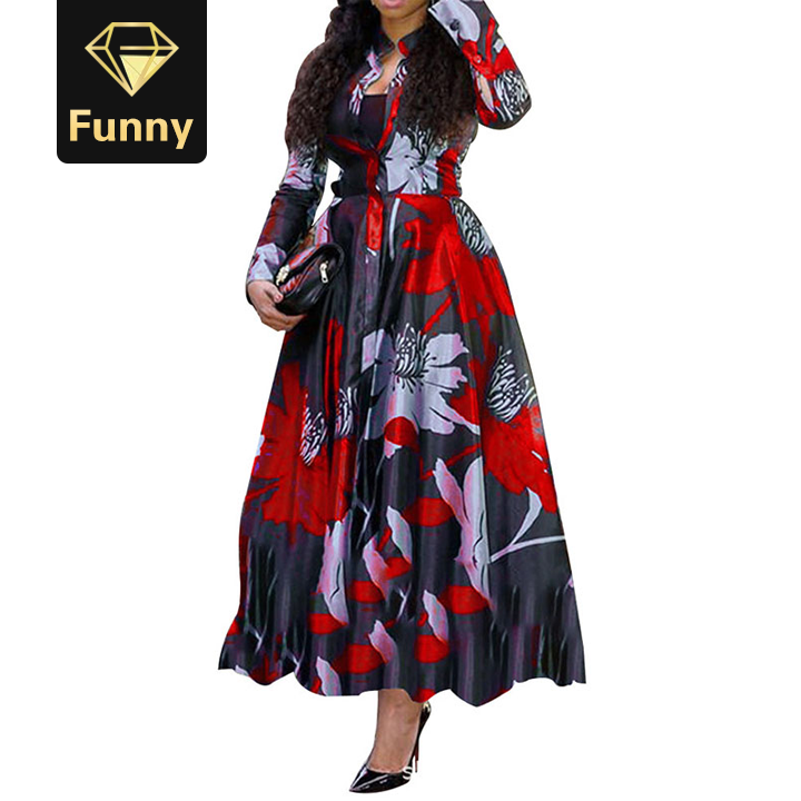 2021 High quality Dresses for Women  Dress Plus Size Dashiki Print Long Africa Dress  Clothes Robe