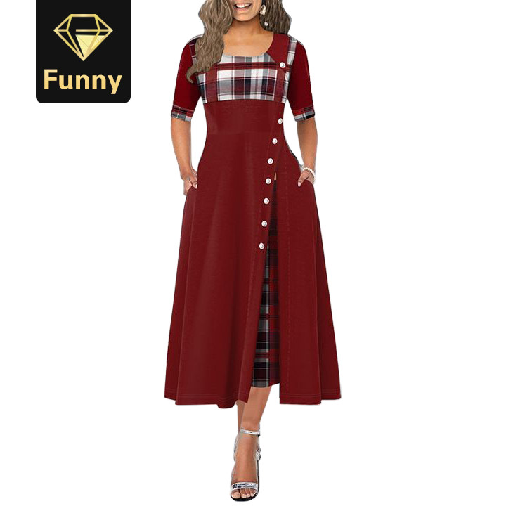 2021 High quality Long Dress Women Print Party Dress Irregular Dresses Ladies Button fashion Dress