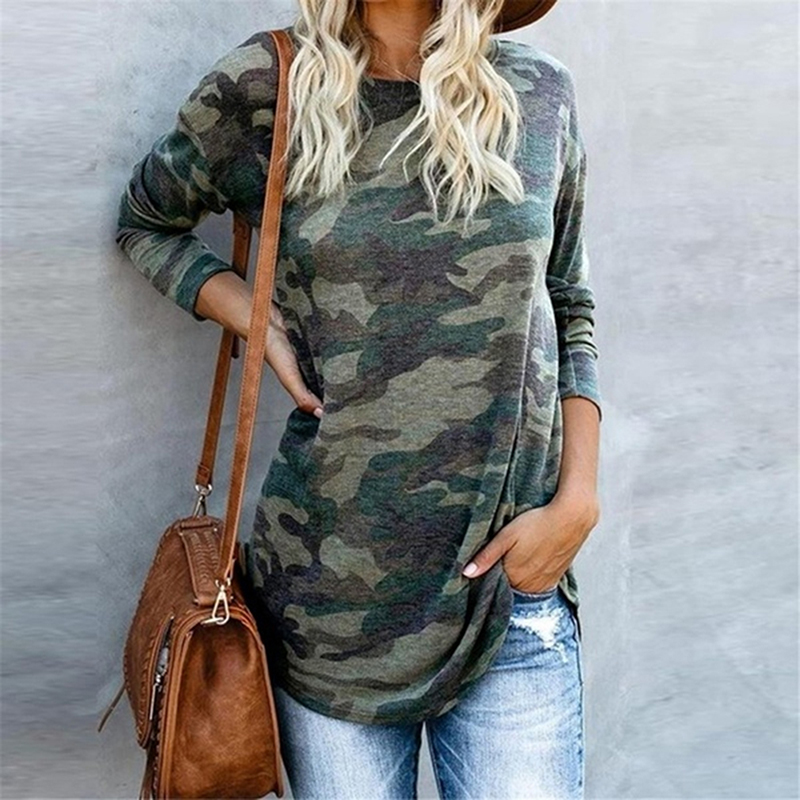 2021 High quality Camouflage Print Women Long Sleeve Slim T-Shirt Fashion O Neck Lady Sexy Tops Casual Female T Shirt