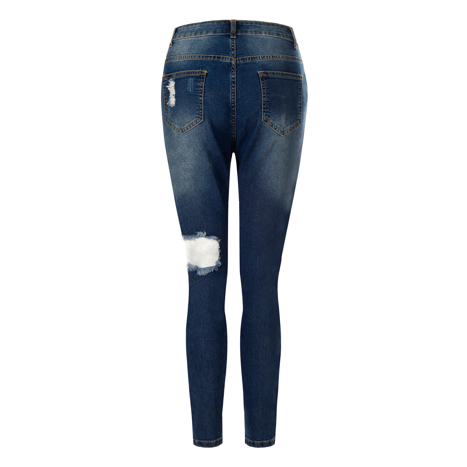 2021 High quality Fashion Womens Skinny Denim Sexy High Waist Jeans Trousers Casual Hole Beach Bottom Stretch Ripped