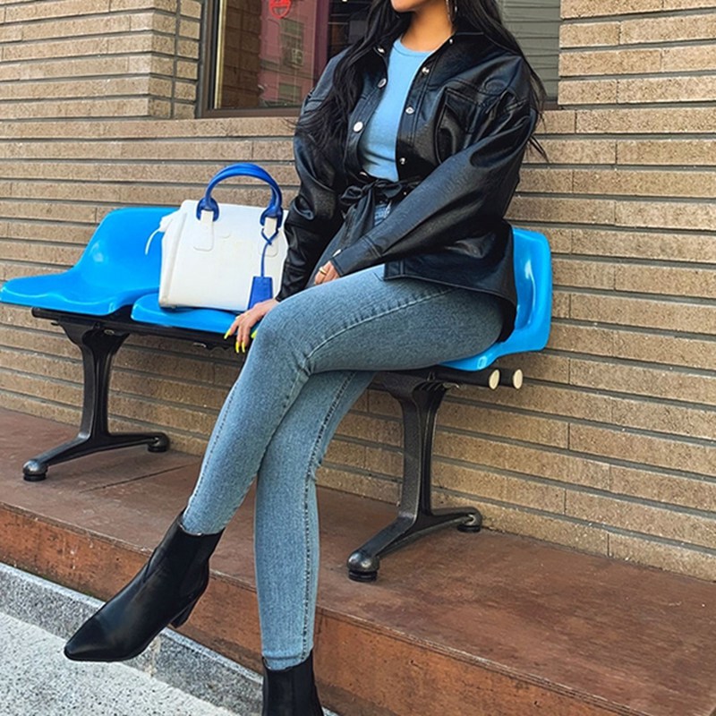 2021 High quality Women's Jeans High Waist Stretch Skinny Denim Pants Autumn Retro Washed Elastic Slim Pencil Trousers