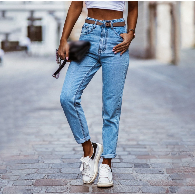 2021 High quality High Waist Women's Jeans Classic Pencil Pants Women Skinny Autumn Long Jean Female Denim Trousers