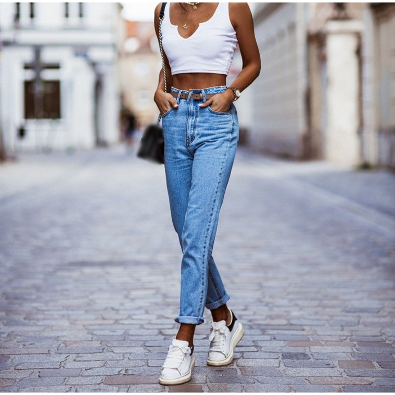 2021 High quality High Waist Women's Jeans Classic Pencil Pants Women Skinny Autumn Long Jean Female Denim Trousers