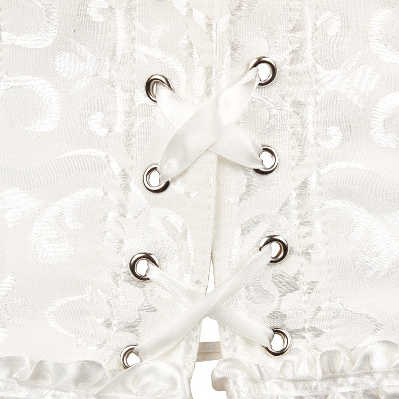 2021 High quality Women Sexy Slim Burlesque Satin Body Shaper Strapless Overbust Boned Lace Bustier Overbust Plus Size