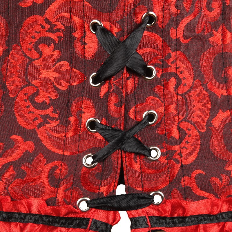 2021 High quality Women Sexy Slim Burlesque Satin Body Shaper Strapless Overbust Boned Lace Bustier Overbust Plus Size