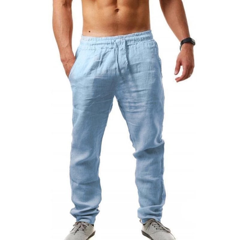 2021 High quality Hot sale New Men's Cotton Linen Pants Male Summer Breathable Linen Trousers