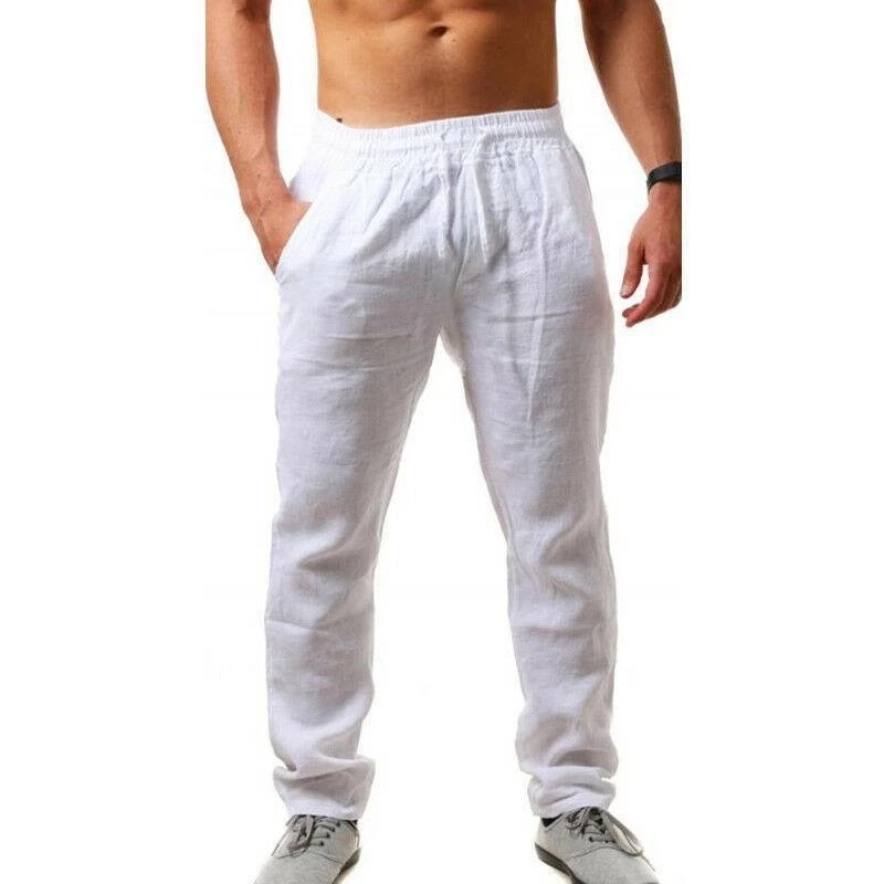 2021 High quality Hot sale New Men's Cotton Linen Pants Male Summer Breathable Linen Trousers