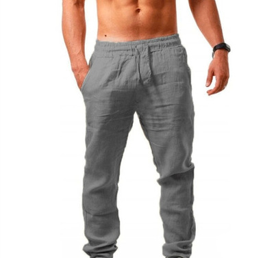 2021 High quality Hot sale New Men's Cotton Linen Pants Male Summer Breathable Linen Trousers