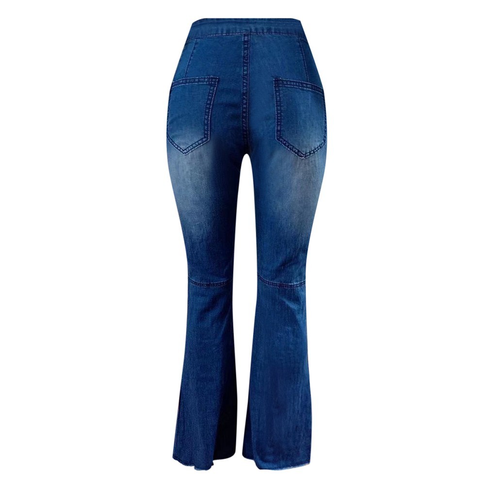 SBYOJLPB Womens Pants Clearance Women'S High Waist Jeans Button Tassel Pants  Trousers Bell-Bottom Pants Rollbacks 