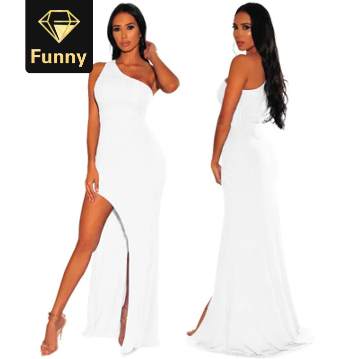 2021 High quality Summer Long Dress Strapless Open Fork Women Night Club Party Beach Maxi Dresses