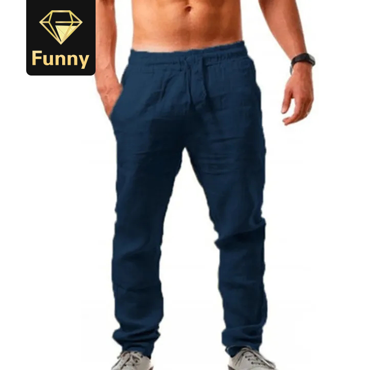 2021 High quality Hot sale New Men's Cotton Linen Pants Male Summer Breathable Linen Trousers