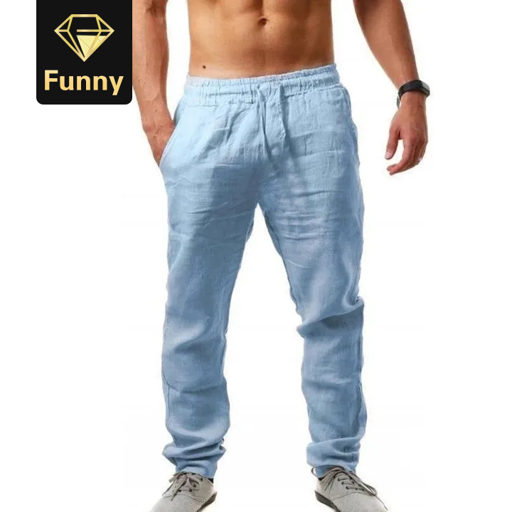 2021 High quality Hot sale New Men's Cotton Linen Pants Male Summer Breathable Linen Trousers