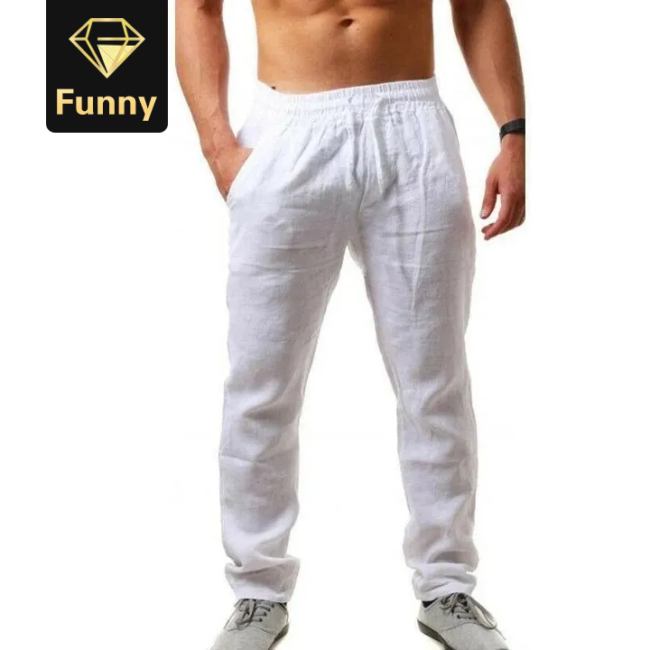 2021 High quality Hot sale New Men's Cotton Linen Pants Male Summer Breathable Linen Trousers