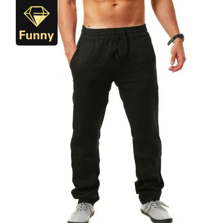 2021 High quality Hot sale New Men's Cotton Linen Pants Male Summer Breathable Linen Trousers