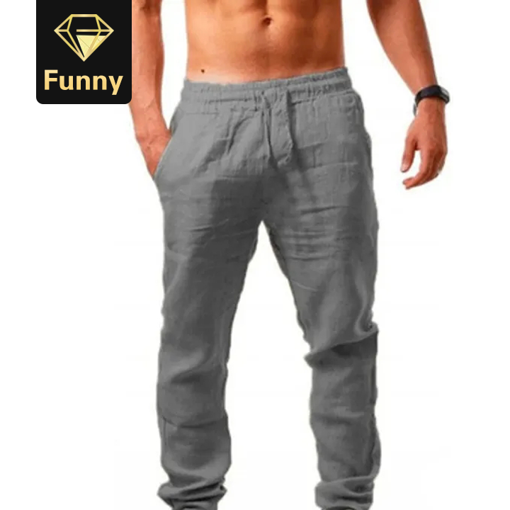 2021 High quality Hot sale New Men's Cotton Linen Pants Male Summer Breathable Linen Trousers