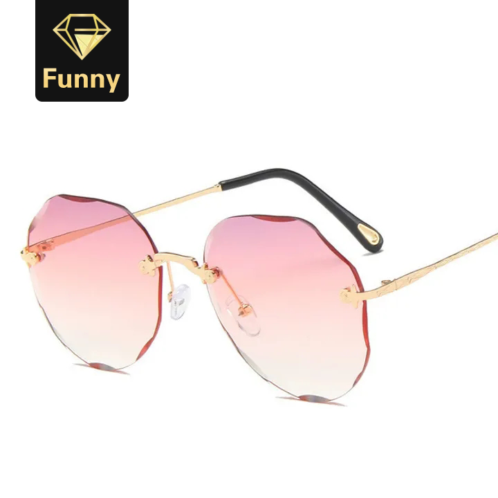 2021 High quality Sunglasses Women Gradient Shades Sun Glasses Ladies Vintage Framless Eyewear