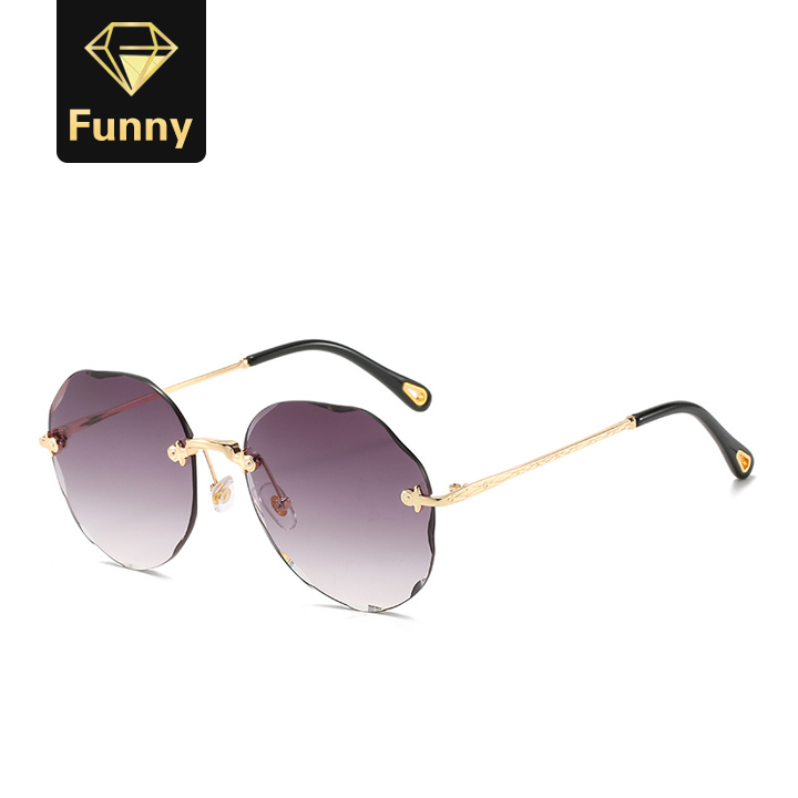2021 High quality Sunglasses Women Gradient Shades Sun Glasses Ladies Vintage Framless Eyewear