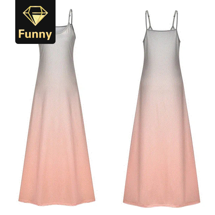 2021 High quality Casual Women Sexy Robe Summer  Sleeveless V-neck Printed Long Dress Maxi Dress