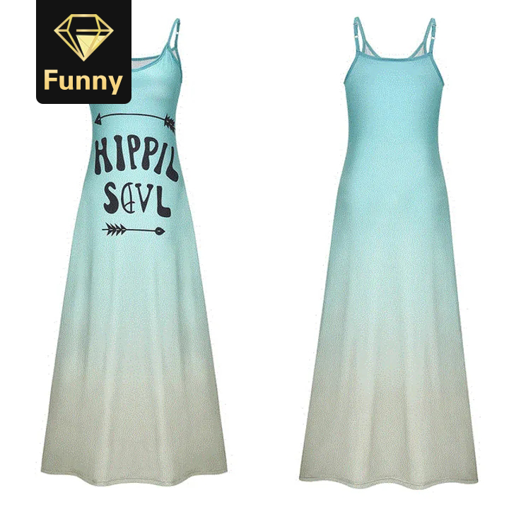 2021 High quality Casual Women Sexy Robe Summer  Sleeveless V-neck Printed Long Dress Maxi Dress