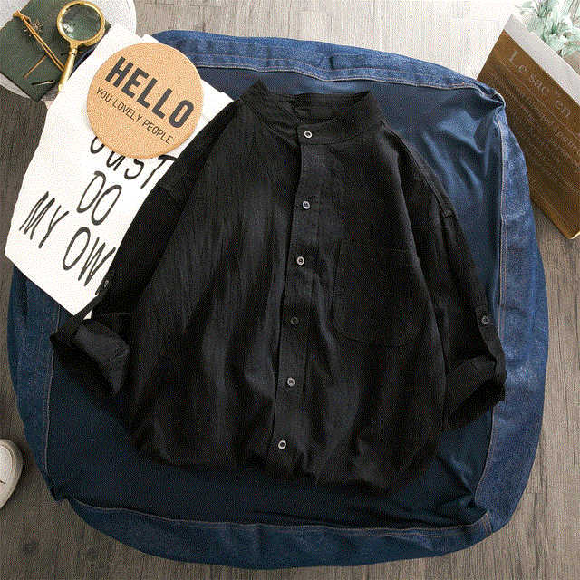 2021 High quality New Men's 3/4 Sleeve Shirts Cotton Casual Breathable Comfortable Shirt Fashion Style Loose Shirts