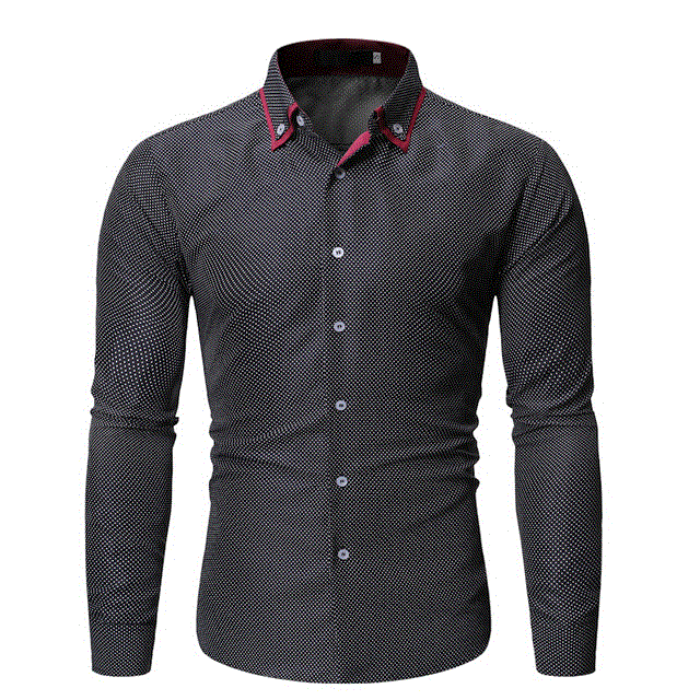 2021 High quality Men Fashion Casual Long Sleeved Printed Shirts Slim Fit Male Social Business Shirt Men Clothing