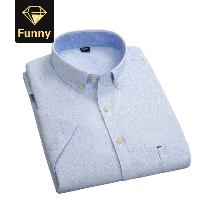 2021 High quality Men Fabric Shirts Turn Down Collar Front Button Short Sleeve Summer Shirts