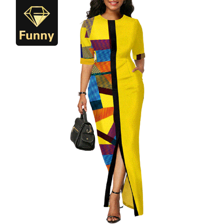 2021 High quality African Dresses for Women printing African Clothes Plus Size Summer Long Dress