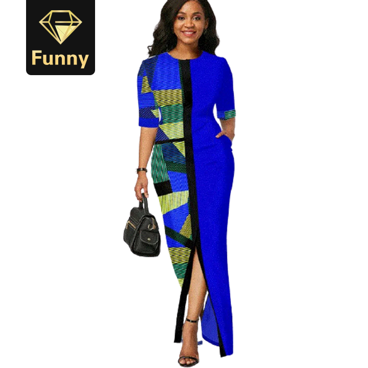 2021 High quality African Dresses for Women printing African Clothes Plus Size Summer Long Dress