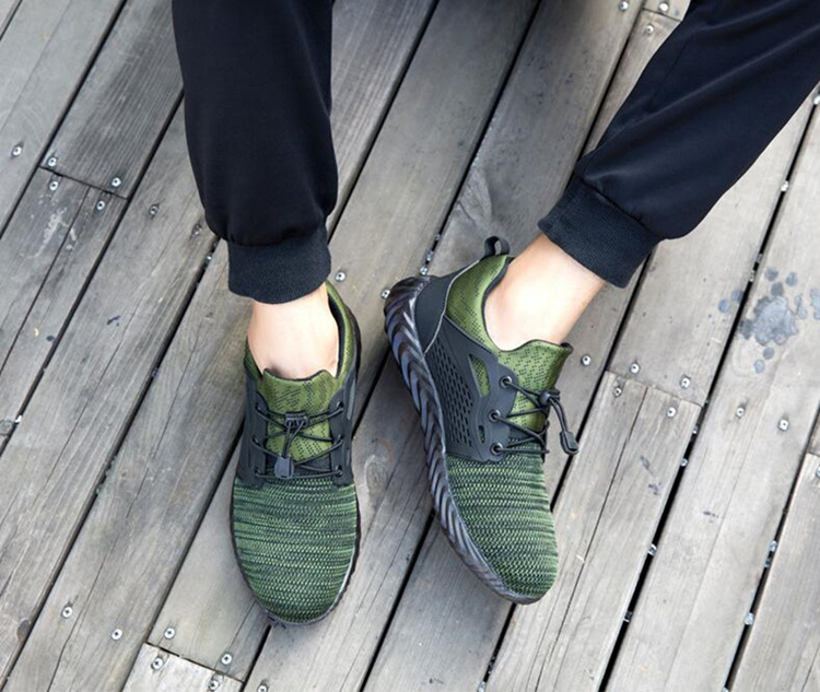 2021 High quality Steel Toe Cap Men Work Safety Shoes Puncture-Proof Autumn Boots Lightweight Breathable Sneakers