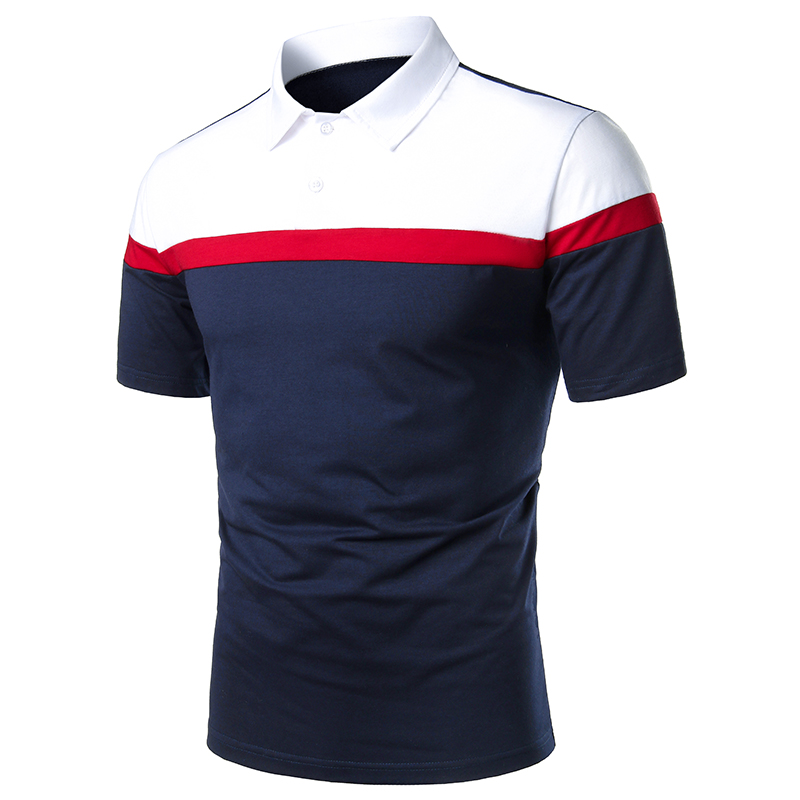 2021 High quality Men's Short Sleeve Polo Three Stripe Fashion Match Men's Matching Short Sleeve Men T-shirts and Polos
