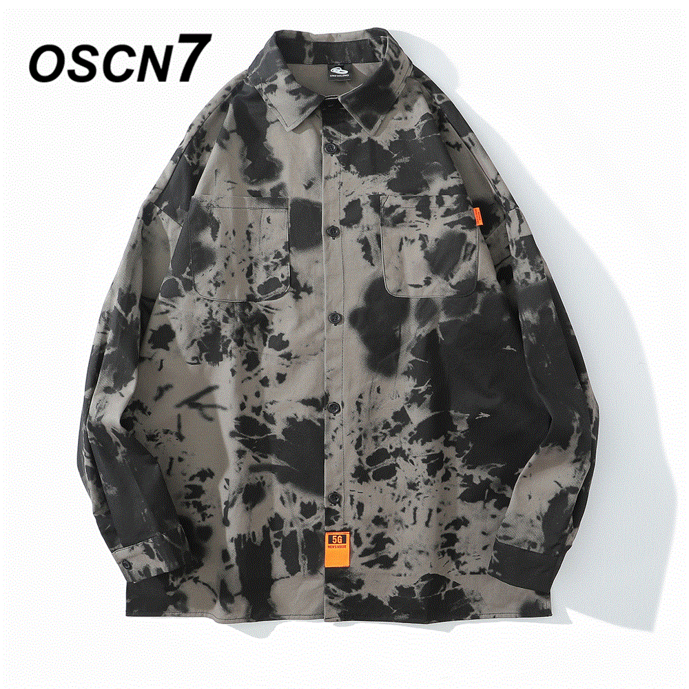 2021 High quality Casual Long Sleeve Cargo Shirt Men High High Streetwear Fall Women Retro Shirts Harujuku Mens Shirt 3081